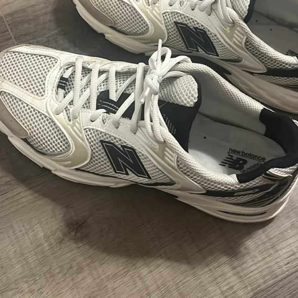 New Balance White and Black Sneakers
